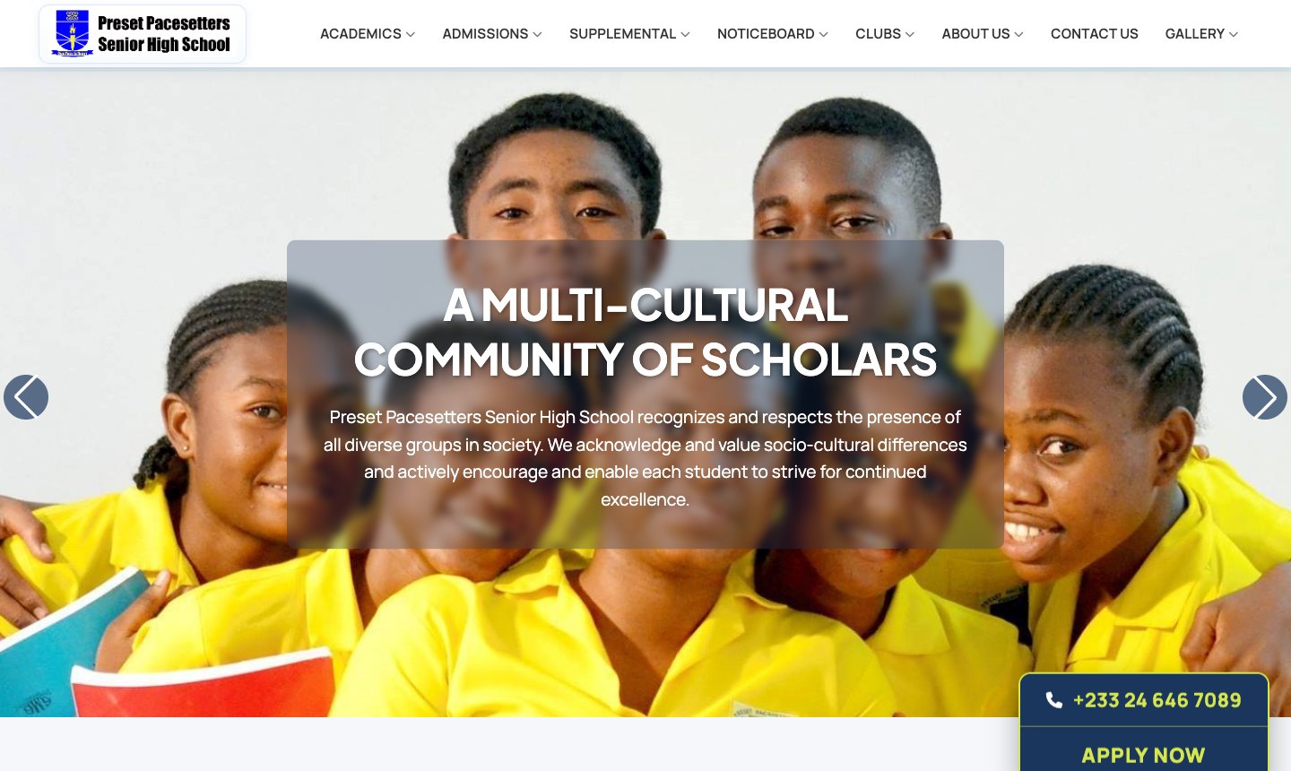Preset Pacesetters — Live school system